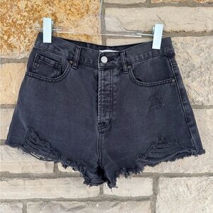 PacSun Fly High Waisted Denim Festival Shorts